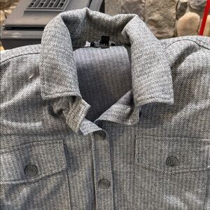 Jones New York Gray Herringbone Shirt Jacket